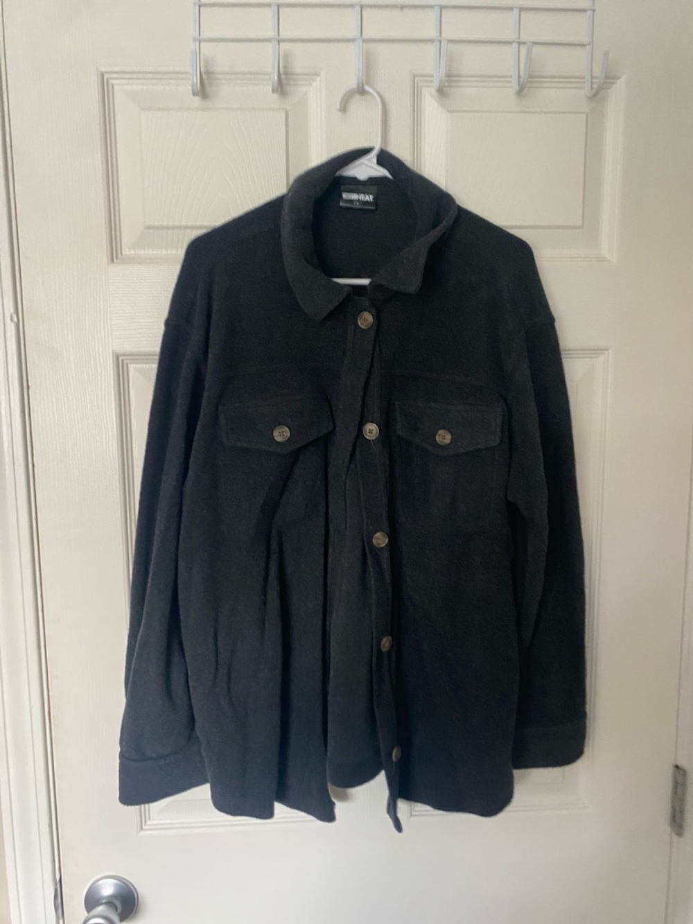 32 Degrees Black Fleece Shirt Jacket